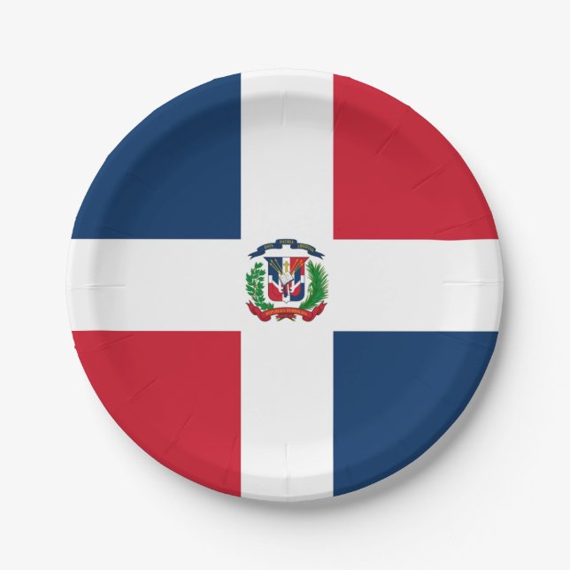 Flag: Dominikanische Republik Pappteller (Vorderseite)