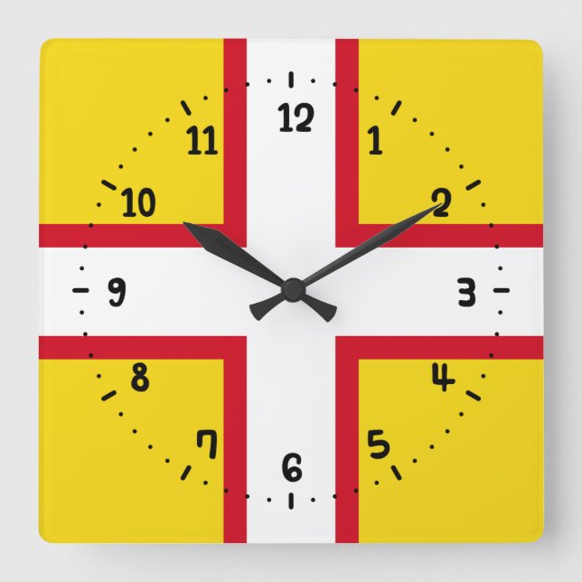 Flag Dorset Square Wall Clock Quadratische Wanduhr (Vorderseite)