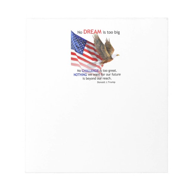 Flag & Eagle Donald J Trump Zitat Notizblock (Vorderseite)