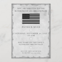 Flag EMS EMT Retirement Party mit dünner weißer Li