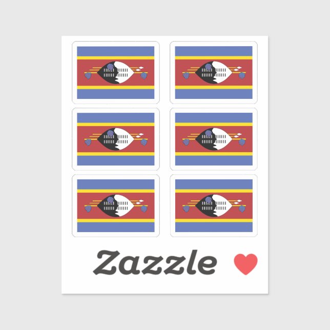 Flag Eswatini Collection Pack mit 6 Aufkleber (Blatt)