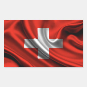 Flag Fabric Schweiz Rechteckiger Aufkleber