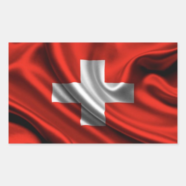 Flag Fabric Schweiz Rechteckiger Aufkleber (Vorderseite)