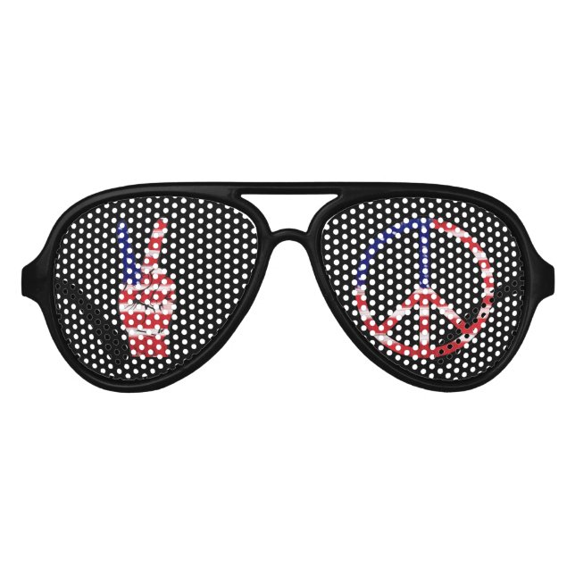 Flag-Farben für die Friedenszeichen Partybrille (Vorderseite)