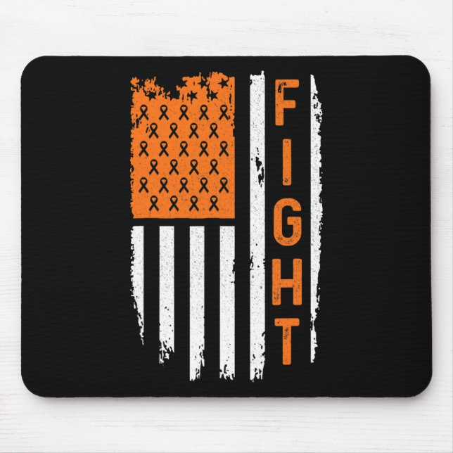 Flag Fight Leukemia Cancer Awareness Mousepad (Vorne)