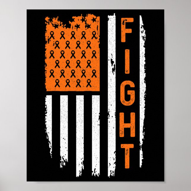 Flag Fight Leukemia Cancer Awareness Poster (Vorne)