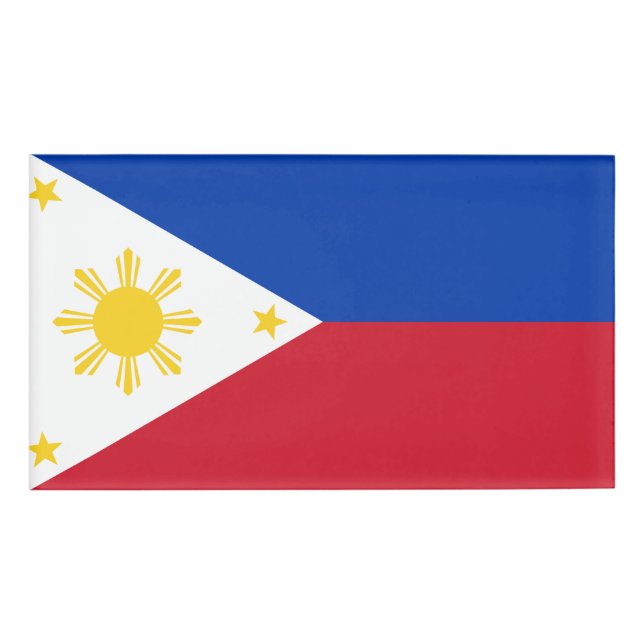Flag Filipino Flag Philippinen Namenschild (Vorderseite)
