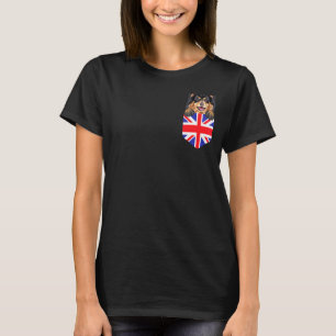 Flag Finnischer Lapphund Hund in Pocket T-Shirt