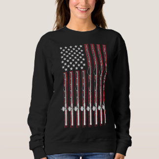 Flag Fishing Retro US Flag Vintage Fischerei Sweatshirt
