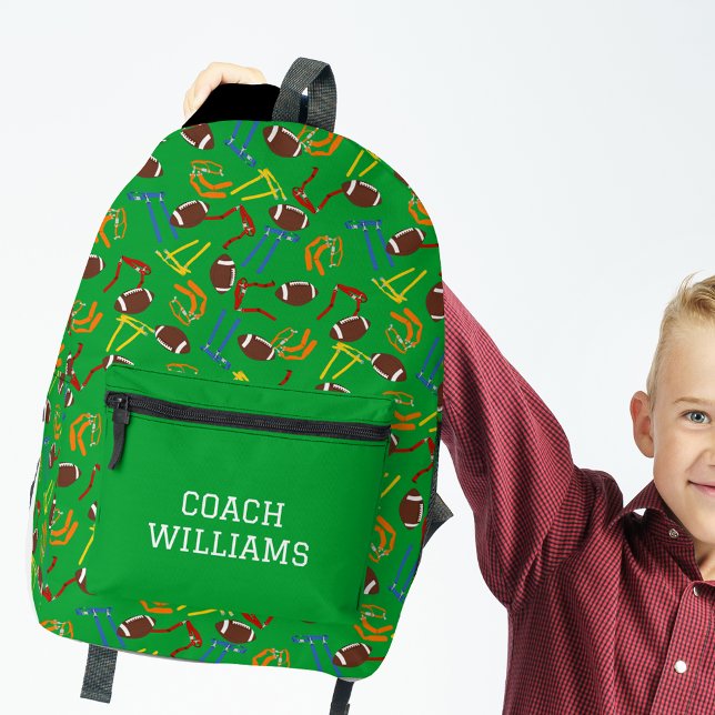 Flag Football Coach Player Personalisiert Bedruckter Rucksack (Von Creator hochgeladen)