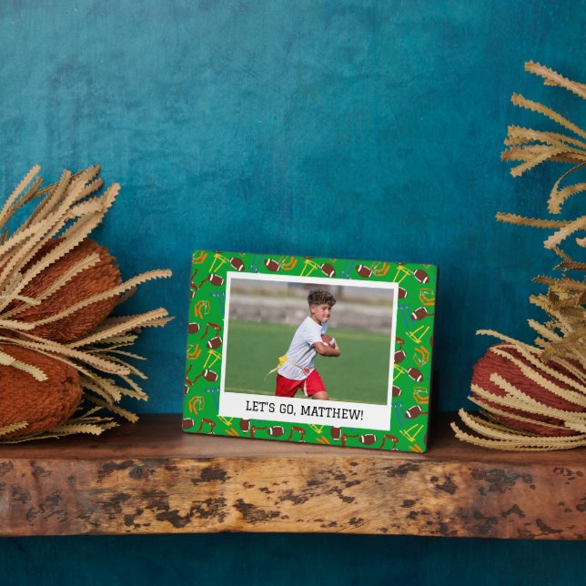 Flag Football Coach Player Personalisiert Fotoplatte (Seite)