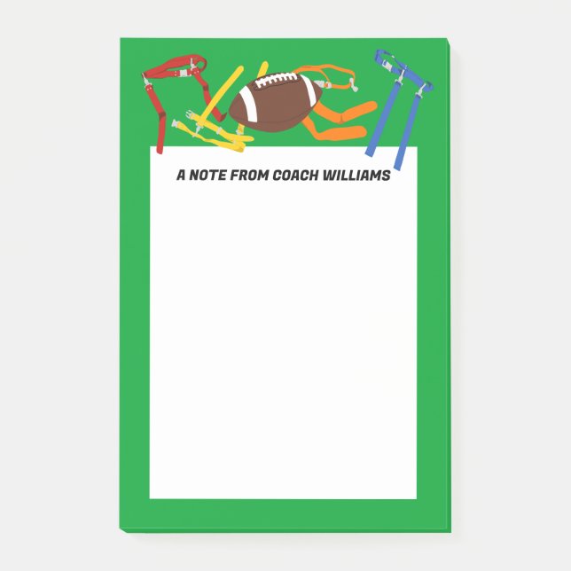 Flag Football Coach Player Personalisiert Post-it Klebezettel (Vorderseite)