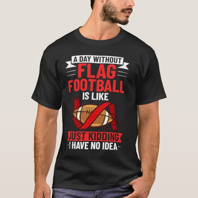 Flag Football Game American Player Field Fags T-Shirt (Vorderseite)