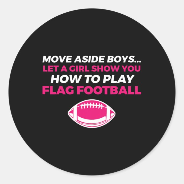 Flag Football Girl 1 Runder Aufkleber (Vorderseite)