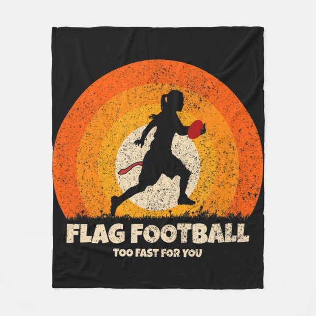 Flag Football Girl Women Schnell für Sie auf Flag  Fleecedecke (Vorderseite)