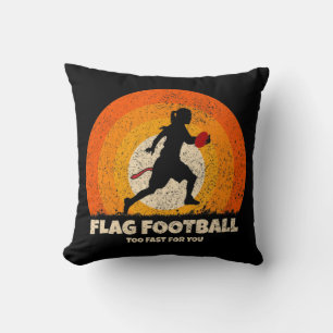 Flag Football Girl Women Schnell für Sie auf Flag  Kissen
