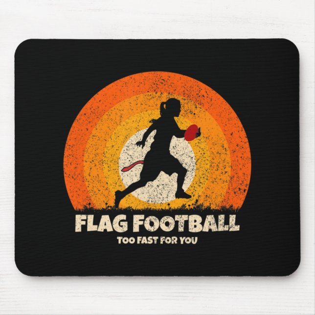 Flag Football Girl Women Schnell für Sie auf Flag  Mousepad (Vorne)