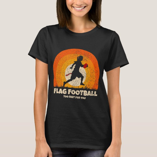 Flag Football Girl Women Schnell für Sie auf Flag  T-Shirt (Vorderseite)