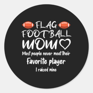 Flag Football Mama Runder Aufkleber
