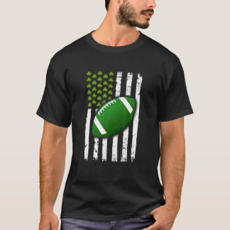 Flag Football Shamrock Sports St. Patricks Day Gr T-Shirt