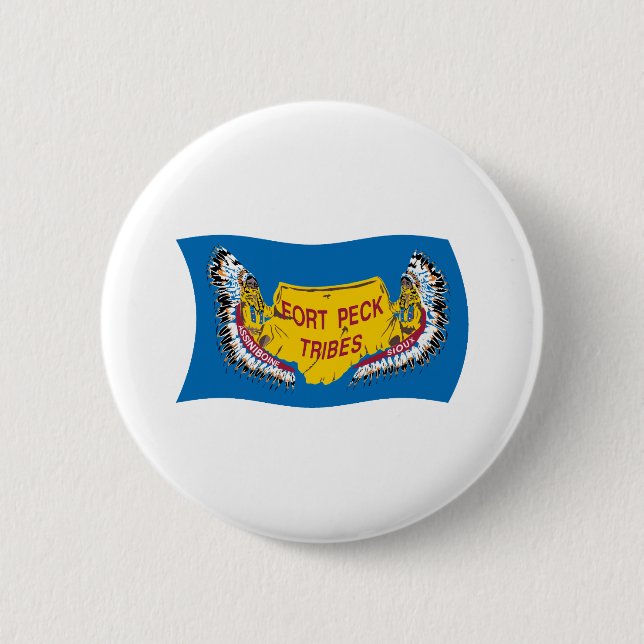 Flag Fort Peck Assiniboine Button (Vorderseite)