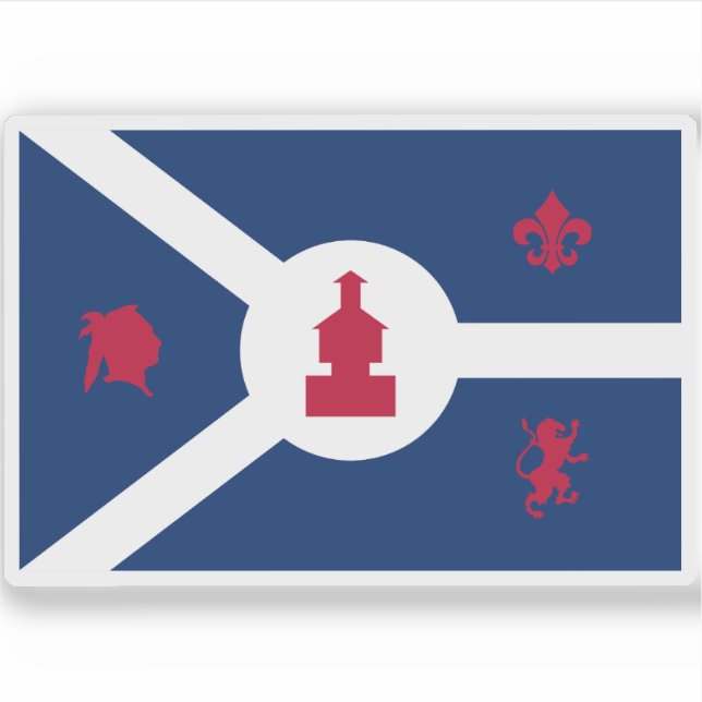 Flag Fort Wayne, Indiana Aufkleber (Vorderseite)