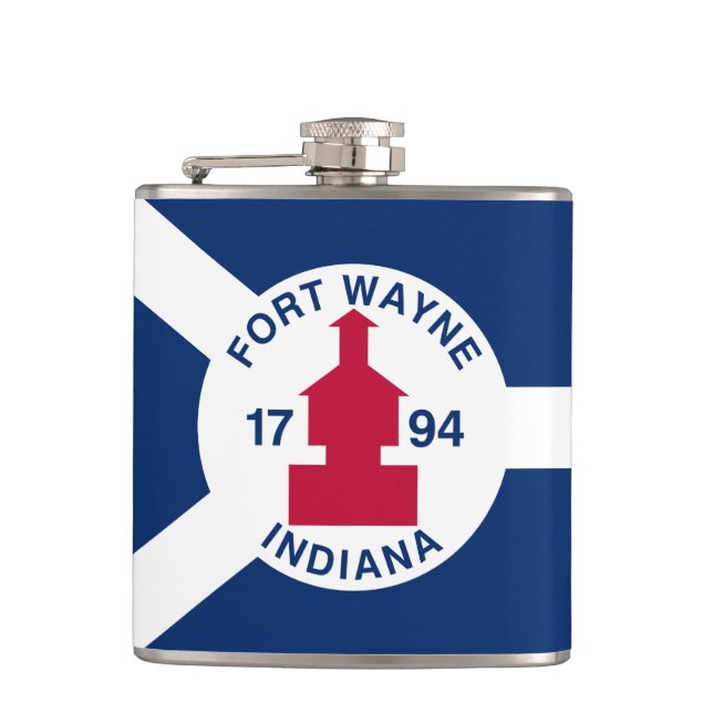 Flag Fort Wayne, Indiana Flask Flachmann (Vorderseite)