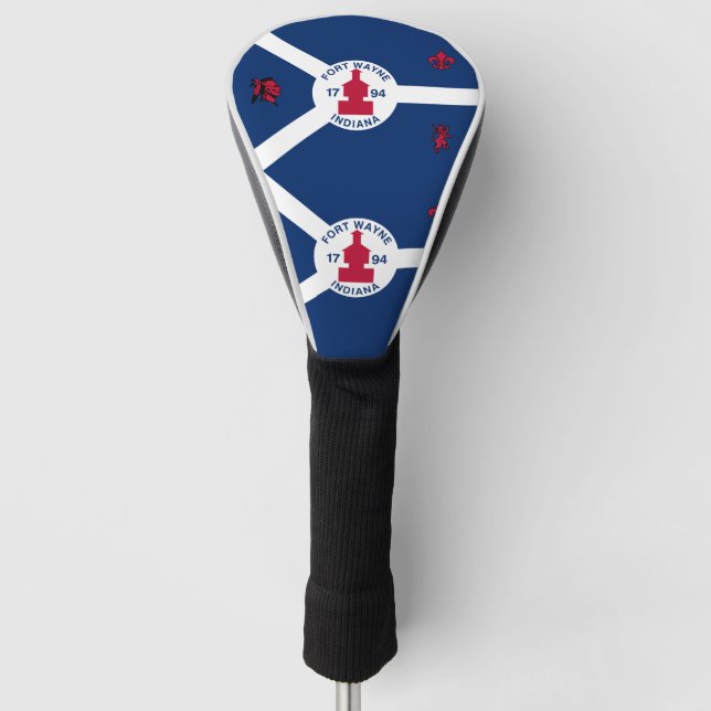 Flag Fort Wayne, Indiana Golf Head Cover Headcover (Vorderseite)