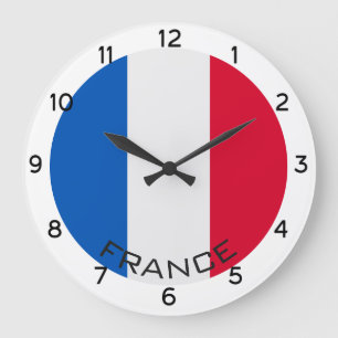 Flag France Große Wanduhr