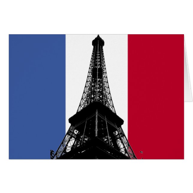 Flag France Gruß/Note Card (Vorderseite (Horizontal))
