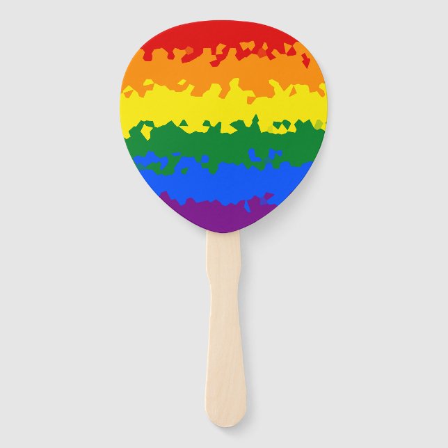 Flag Funky Boho Abstrakt Gay Rainbow Mosaic Pride Fächer (Vorderseite)