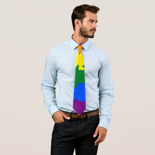 Flag Funky Boho Abstrakt Gay Rainbow Mosaic Pride Krawatte (Beispiel)