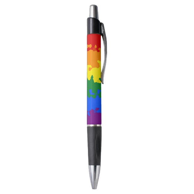 Flag Funky Boho Abstrakt Gay Rainbow Mosaic Pride Kugelschreiber (Unterseite (Vertikal))