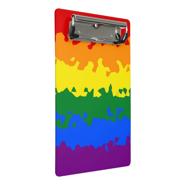 Flag Funky Boho Abstrakt Gay Rainbow Mosaic Pride Mini Klemmbrett (Schrägansicht)