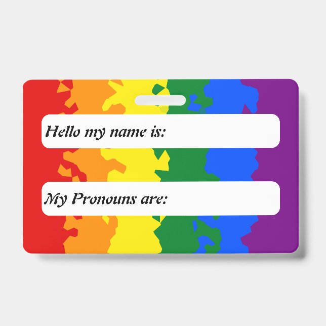 Flag Funky Boho Rainbow Anpassbare Gay Pride Ausweis (Vorderseite)