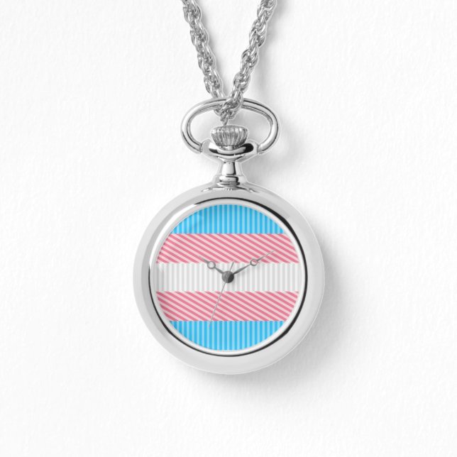 Flag "Funky Boho Stripe Abstrakt Transgender Pride Armbanduhr (Vorderseite)