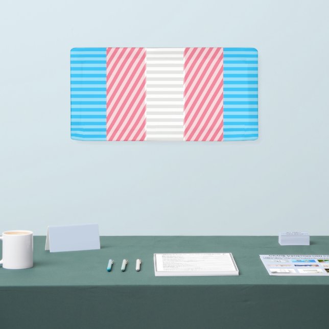 Flag "Funky Boho Stripe Abstrakt Transgender Pride Banner (Messe)