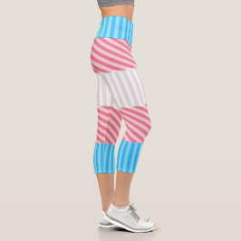 Flag "Funky Boho Stripe Abstrakt Transgender Pride Capri Leggings