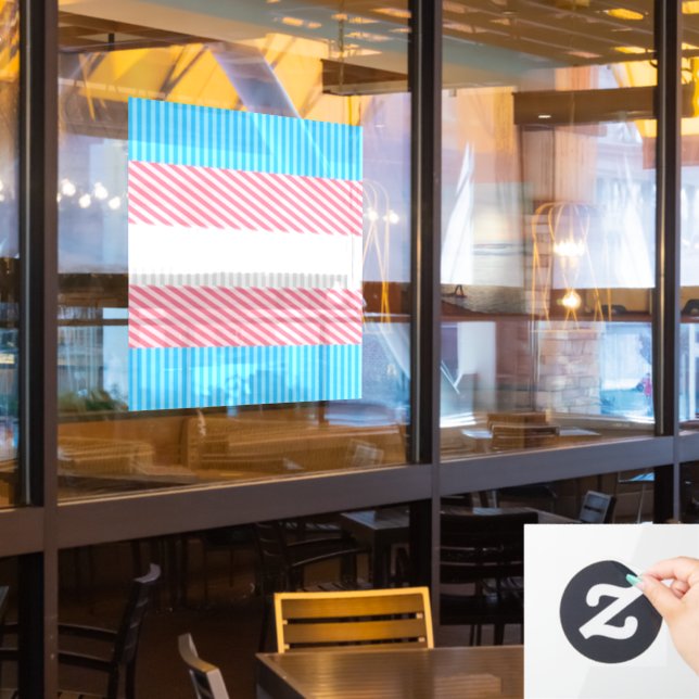 Flag "Funky Boho Stripe Abstrakt Transgender Pride Fensteraufkleber (Restaurantfenster)
