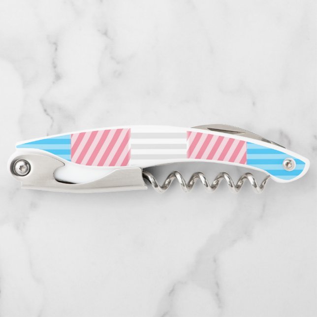 Flag "Funky Boho Stripe Abstrakt Transgender Pride Kellnermesser (Vorderseite)