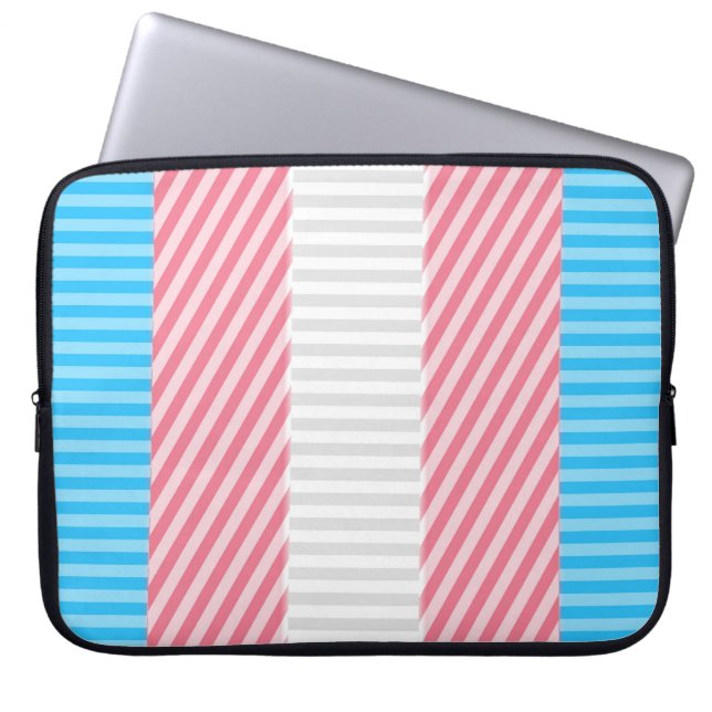 Flag "Funky Boho Stripe Abstrakt Transgender Pride Laptopschutzhülle (Vorderseite)