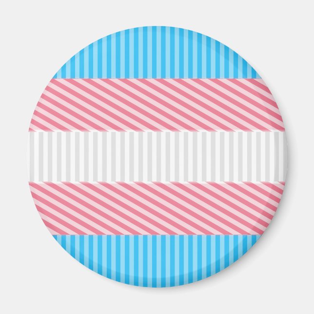 Flag "Funky Boho Stripe Abstrakt Transgender Pride Magnet (Vorne)