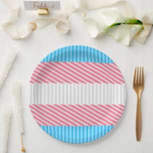 Flag "Funky Boho Stripe Abstrakt Transgender Pride Pappteller