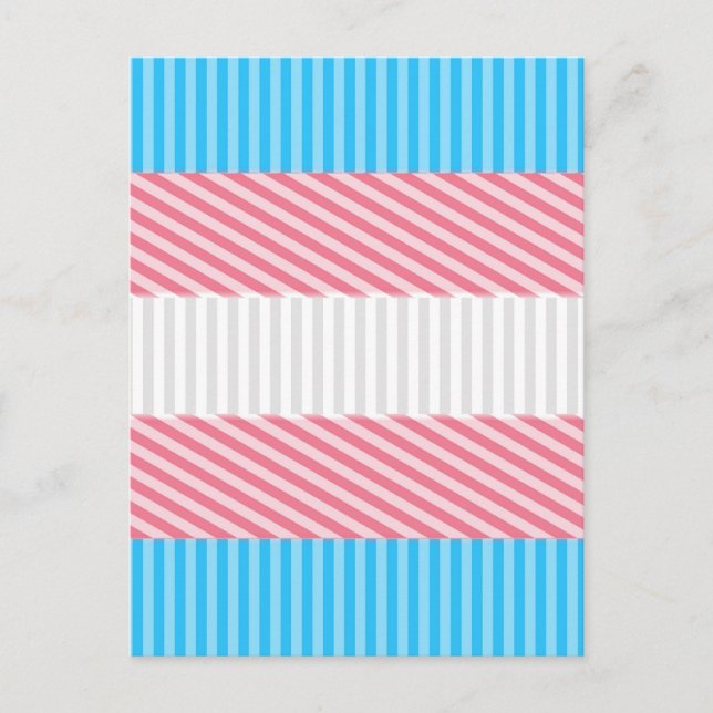Flag "Funky Boho Stripe Abstrakt Transgender Pride Postkarte (Vorderseite)