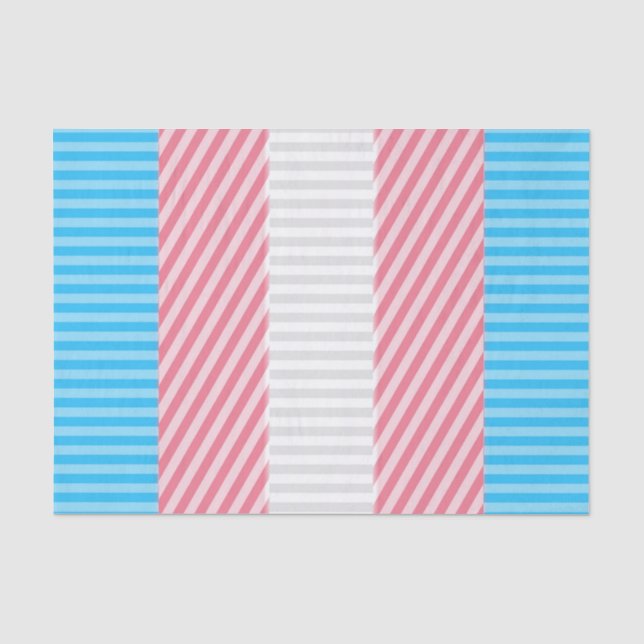 Flag "Funky Boho Stripe Abstrakt Transgender Pride Seidenpapier (Vorderseite)