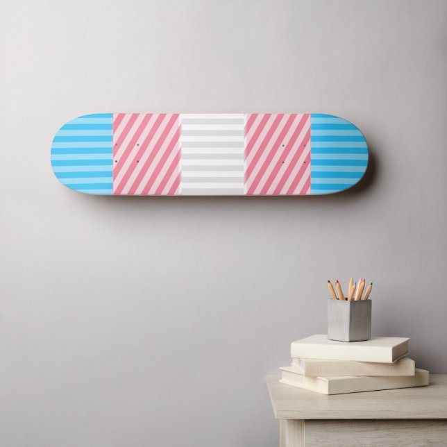 Flag "Funky Boho Stripe Abstrakt Transgender Pride Skateboard (Wandkunst (Horz))