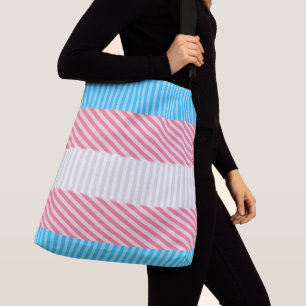Flag "Funky Boho Stripe Abstrakt Transgender Pride Tragetaschen Mit Langen Trägern