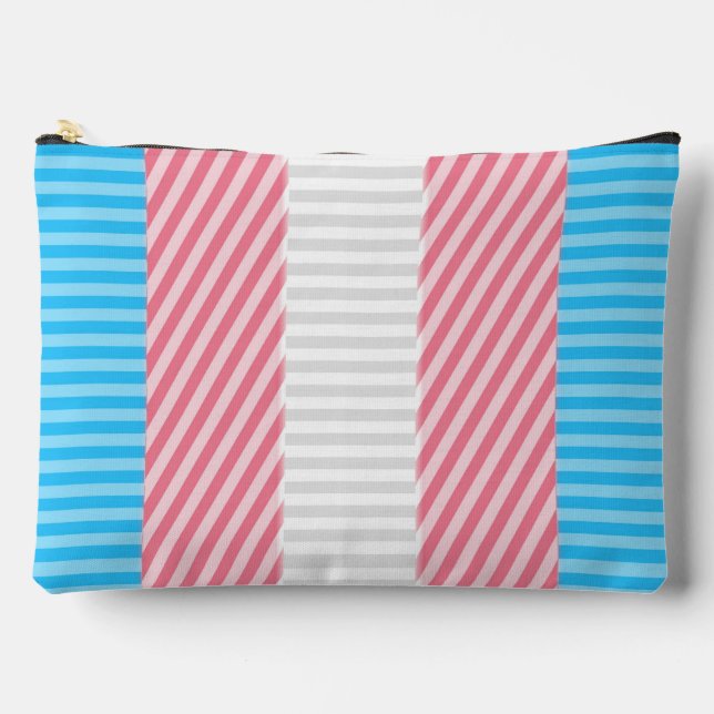 Flag "Funky Boho Stripe Abstrakt Transgender Pride Zubehörtasche (Vorderseite)