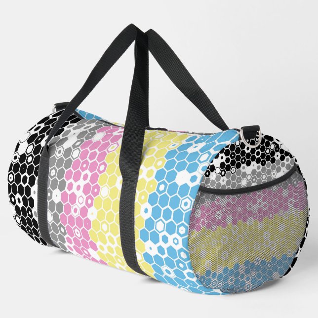 Flag "Funky Geometric Mod Abstrakt Polygender Pril Duffle Bag (Rechte Ecke)