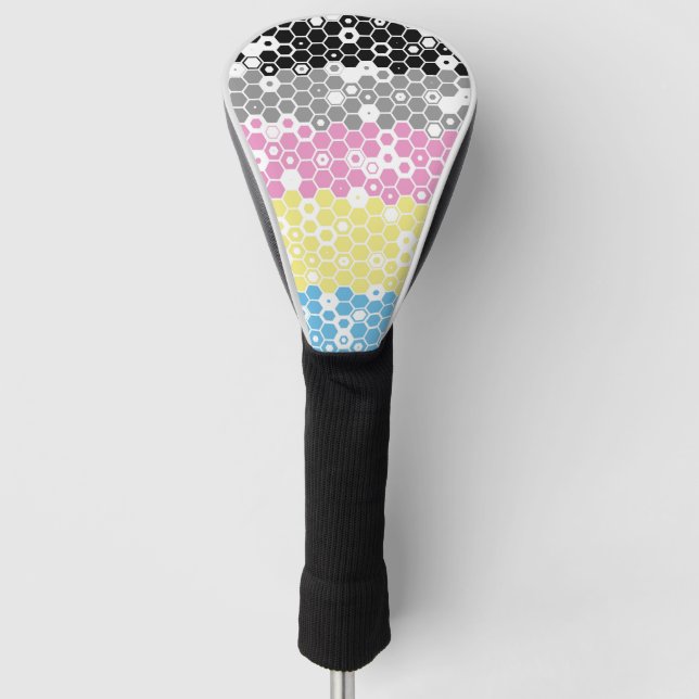 Flag "Funky Geometric Mod Abstrakt Polygender Pril Golf Headcover (Vorderseite)